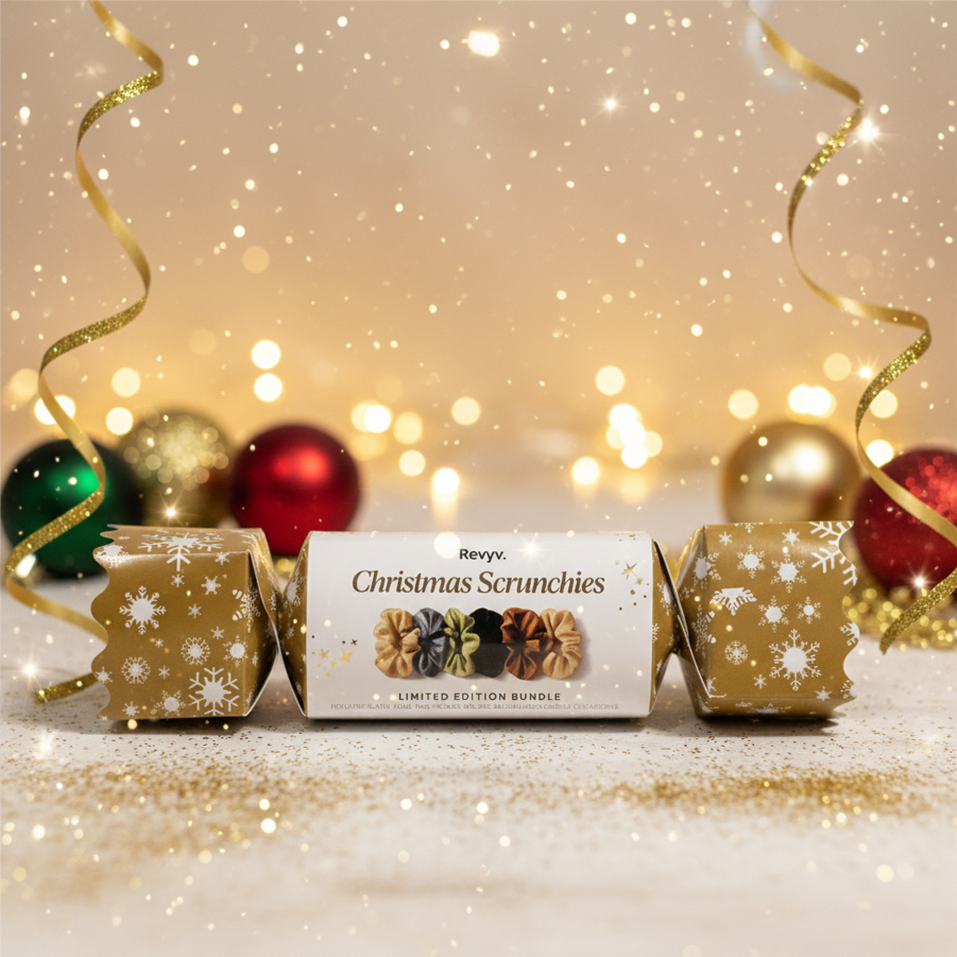 Christmas Scrunchie Cracker - 6 Satin Scrunchies