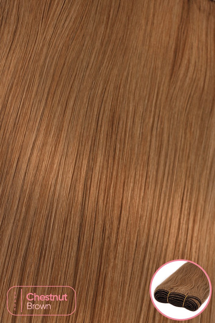 TinyTrack™ Weft/Weave Hair Extensions - Chestnut Brown - 18" - Wigporium