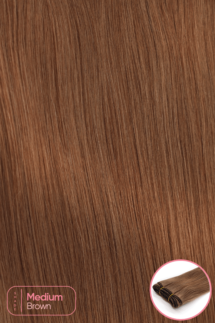 TinyTrack™ Weft/Weave Hair Extensions - Medium Brown - 18" - Wigporium