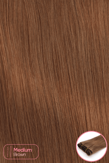 TinyTrack™ Weft/Weave Hair Extensions - Medium Brown - 18" - Wigporium