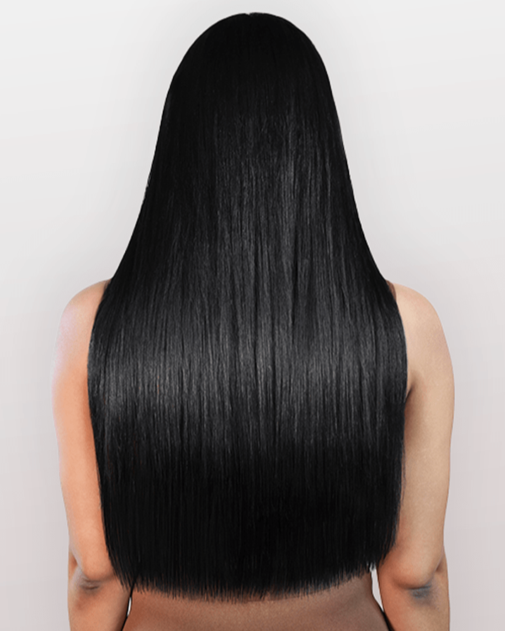 Ultrablend™ 8-piece Clip In Seamless Human Hair Extensions - Pitch Black - 18" - Wigporium
